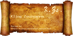 Kling Zsuzsanna névjegykártya